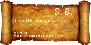Drozdik Barbara névjegykártya