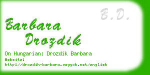 barbara drozdik business card